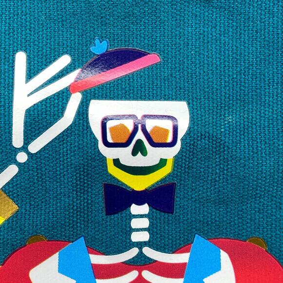 KIEHLS Limited Edition Art Janine Rewell Reusable Canvas Tote Shopping Bag Blue - Picture 7 of 13